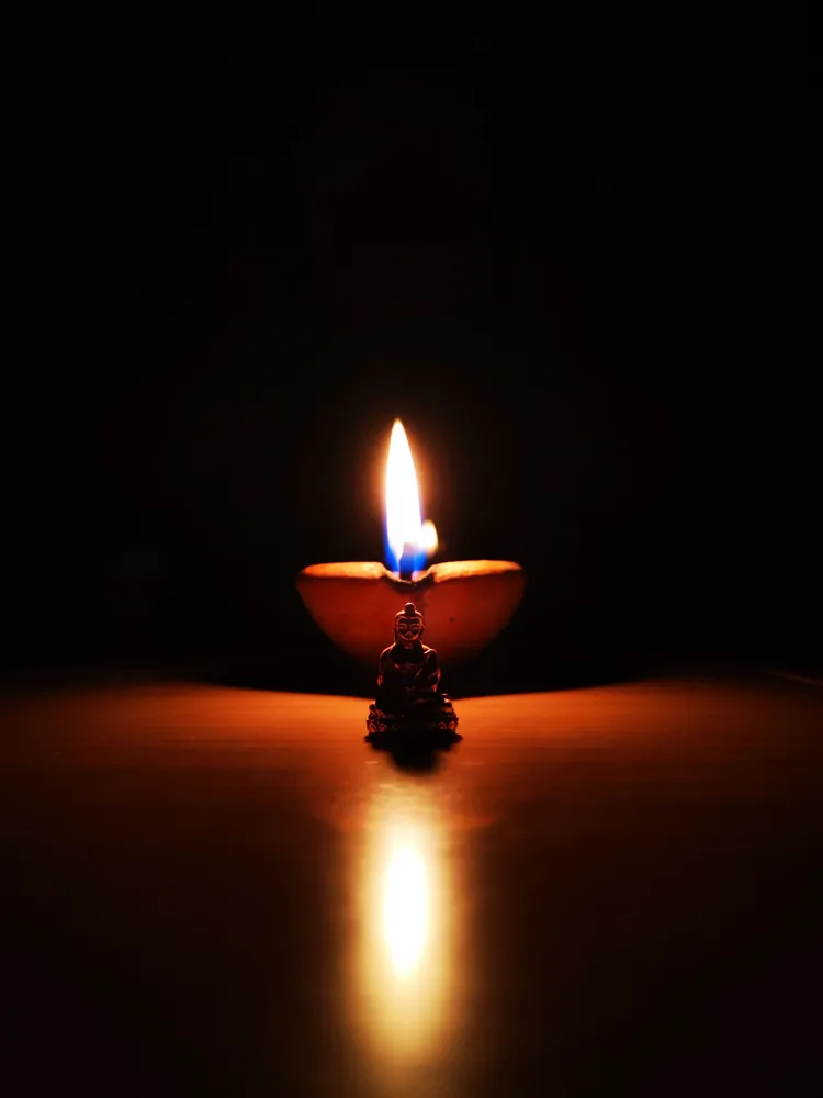 Öllampe mit ruhiger Flamme